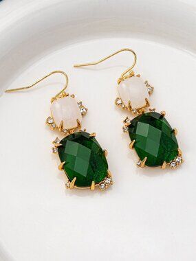 Alexis Bittar Green Gemstone Stud Earrings